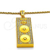 Collares con Dije 04.242.0012.30GT Tono Dorado, Diseño de Rope, con Blanca Cristal, Pulido, Tono Dorado (04 MM Thickness, 30 Inches Length)