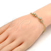 Pulsera Elegante 03.168.0006.07 Oro Laminado, con Blanca Cristal, Pulido, Tono Dorado (10 MM Thickness, 7 Inches Length)
