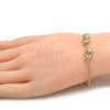 Pulsera Elegante 03.168.0006.07 Oro Laminado, con Blanca Cristal, Pulido, Tono Dorado (10 MM Thickness, 7 Inches Length)