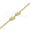 Pulsera Elegante 03.168.0006.07 Oro Laminado, con Blanca Cristal, Pulido, Tono Dorado (10 MM Thickness, 7 Inches Length)