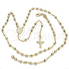 Rosario Fino 09.118.0008.18 Oro Laminado, Diseño de Divino Niño y Crucifijo, Pulido, Tono Dorado
