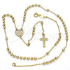 Rosario Fino 09.118.0010.18 Oro Laminado, Diseño de Caridad del Cobre y Crucifijo, Pulido, Tono Dorado