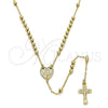 Rosario Fino 09.118.0010.18 Oro Laminado, Diseño de Caridad del Cobre y Crucifijo, Pulido, Tono Dorado