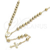 Rosario Mediano 09.118.0012.24 Oro Laminado, Diseño de Divino Niño y Crucifijo, Pulido, Tono Dorado