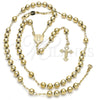 Rosario Mediano 09.118.0012.24 Oro Laminado, Diseño de Divino Niño y Crucifijo, Pulido, Tono Dorado