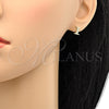Arete Dormilona 02.156.0192 *PROMO* Oro Laminado, con Blanca Micro Pave, Pulido, Tono Dorado