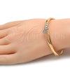 Aro Individual 07.171.0032.04 Oro Laminado, Diseño de Flor, con Cristal Blanca, Pulido, Tono Dorado (Grosor 07 MM, Talla 5 (2,50 de Diámetro))