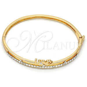Aro Individual 07.171.0036.05 Oro Laminado, Diseño de Amor, con Blanca Cristal, Pulido, Tono Dorado (05 MM Thickness, Size 5 (2.50 Diameter))