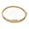 Aro Individual 07.171.0036.05 Oro Laminado, Diseño de Amor, con Cristal Blanca, Pulido, Tono Dorado (Grosor 05 MM, Talla 5 (2,50 de Diámetro))