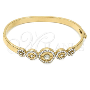 Aro Individual 07.100.0006.04 Oro Laminado, con Blanca Cristal, Pulido, Tono Dorado (06 MM Thickness, Size 5 (2.50 Diameter))