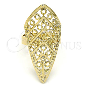 Anillo Elegante 01.118.0020.09 Oro Laminado, Pulido, Tono Dorado (Size 9)
