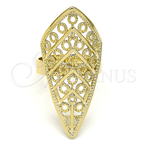 Anillo Elegante 01.118.0020.09 Oro Laminado, Pulido, Tono Dorado (Size 9)