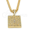 Dije Religioso 05.185.0016 Oro Laminado, Diseño de Cruz, con Blanca Zirconia Cubica, Pulido, Tono Dorado