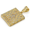 Dije Religioso 05.185.0016 Oro Laminado, Diseño de Cruz, con Blanca Zirconia Cubica, Pulido, Tono Dorado