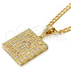 Dije Religioso 05.185.0016 Oro Laminado, Diseño de Cruz, con Blanca Zirconia Cubica, Pulido, Tono Dorado