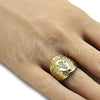 Anillo de Hombre 01.185.0009.11 Oro Laminado, Pulido, Tono Dorado (Size 11)