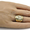 Anillo de Hombre 01.185.0009.11 Oro Laminado, Pulido, Tono Dorado (Size 11)