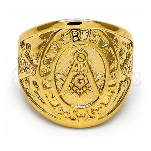 Anillo de Hombre 01.185.0009.11 Oro Laminado, Pulido, Tono Dorado (Size 11)