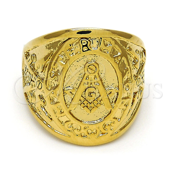 Anillo de Hombre 01.185.0009.12 Oro Laminado, Pulido, Tono Dorado (Size 12)