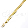 Pulsera Básica 5.221.007.1.08 Oro Laminado, Diseño de Herringbone, Pulido, Tono Dorado (100 Gauge, 07 MM Thickness, 8 Inches Length)