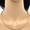 Gargantilla Basica 5.220.002.20 Oro Laminado, Diseño de Herringbone, Pulido, Tono Dorado (04 MM Thickness, 20 Inches Length)