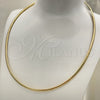 Gargantilla Basica 5.220.002.20 Oro Laminado, Diseño de Herringbone, Pulido, Tono Dorado (04 MM Thickness, 20 Inches Length)