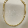 Gargantilla Basica 5.220.002.20 Oro Laminado, Diseño de Herringbone, Pulido, Tono Dorado (04 MM Thickness, 20 Inches Length)