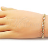 Pulsera Básica 5.223.012.07 Oro Laminado, Diseño de Miami Cubana, Pulido, Tono Dorado (140 Gauge, 05 MM Thickness, 7 Inches Length)
