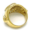 Anillo de Hombre 01.185.0010.10 Oro Laminado, Diseño de Manos y Pajaro, Esmaltado Negro, Tono Dorado (Size 10)