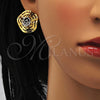 Collar y Dije 06.59.0112.1 Oro Laminado, Diseño de Espiral y Oja, Pulido, Dos Tonos