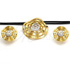 Collar y Dije 06.59.0112.1 Oro Laminado, Diseño de Espiral y Oja, Pulido, Dos Tonos