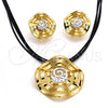 Collar y Dije 06.59.0112.1 Oro Laminado, Diseño de Espiral y Oja, Pulido, Dos Tonos