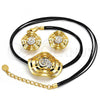 Collar y Dije 06.59.0112.1 Oro Laminado, Diseño de Espiral y Oja, Pulido, Dos Tonos