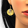 Collar y Dije 06.59.0108.1 Oro Laminado, Diseño de Espiral y Oja, Pulido, Dos Tonos