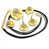 Collar y Dije 06.59.0108.1 Oro Laminado, Diseño de Espiral y Oja, Pulido, Dos Tonos