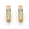 Argolla Huggie 02.230.0016.15 Acero Inoxidable, Diseño de Corazón, con Blanca Cristal, Pulido, Tono Dorado