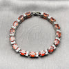 Pulsera Tennis 03.206.0004.4.07 Rodio Laminado, con Zirconia Cubica Granate y Blanca, Pulido, Rodinado (Grosor 06 MM, 7 Pulgadas de Largo)