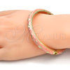 Aro Individual 07.246.0005.1.05 Oro Laminado, Diseño de Estrella y Luna, Esmaltado Naranja, Tono Dorado (07 MM Thickness, Size 5 (2.50 Diameter))