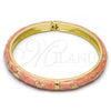 Aro Individual 07.246.0005.1.05 Oro Laminado, Diseño de Estrella y Luna, Esmaltado Naranja, Tono Dorado (07 MM Thickness, Size 5 (2.50 Diameter))