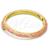 Aro Individual 07.246.0005.1.05 Oro Laminado, Diseño de Estrella y Luna, Esmaltado Naranja, Tono Dorado (07 MM Thickness, Size 5 (2.50 Diameter))