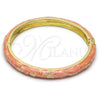 Aro Individual 07.246.0005.1.05 Oro Laminado, Diseño de Estrella y Luna, Esmaltado Naranja, Tono Dorado (07 MM Thickness, Size 5 (2.50 Diameter))