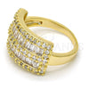 Anillo Multi Piedra 01.99.0026.08 Oro Laminado, Diseño de Baguette, con Blanca Zirconia Cubica and Blanca Micro Pave, Pulido, Tono Dorado (Size 8)