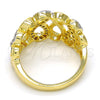 Anillo Multi Piedra 01.99.0033.07 Oro Laminado, Diseño de Infinito, con Blanca Micro Pave, Pulido, Dos Tonos (Size 7)