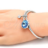 Aro Individual 07.239.0001 Rodio Laminado, con Swarovski Elements Aquamarine y Micro Pave Blanca, Pulido, Rodinado (Grosor 03 MM, Talla Unica)