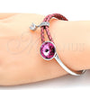 Aro Individual 07.239.0001.3 Rodio Laminado, con Swarovski Elements Rose y Micro Pave Blanca, Pulido, Rodinado (Grosor 03 MM, Talla Unica)