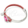 Aro Individual 07.239.0001.3 Rodio Laminado, con Swarovski Elements Rose y Micro Pave Blanca, Pulido, Rodinado (Grosor 03 MM, Talla Unica)