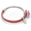 Aro Individual 07.239.0001.3 Rodio Laminado, con Swarovski Elements Rose y Micro Pave Blanca, Pulido, Rodinado (Grosor 03 MM, Talla Unica)