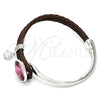 Aro Individual 07.239.0001.4 Rodio Laminado, con Swarovski Elements Amethyst y Micro Pave Blanca, Pulido, Rodinado (Grosor 03 MM, Talla Unica)