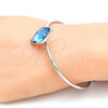 Aro Individual 07.239.0006 Oro Laminado Blanco, con Swarovski Elements Light Turquoise, Pulido, Rodinado (Grosor 02 MM, Talla Unica)