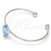 Aro Individual 07.239.0006 Oro Laminado Blanco, con Swarovski Elements Light Turquoise, Pulido, Rodinado (Grosor 02 MM, Talla Unica)